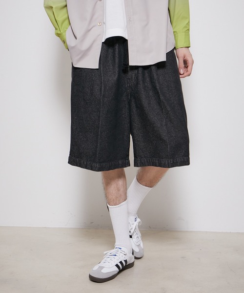 【セール】【コットンUSA】ルーズフィット デニム バギー ショーツ / セットアップ対応（デニムパンツ）｜ADAM ET ROPE'（アダムエロペ）