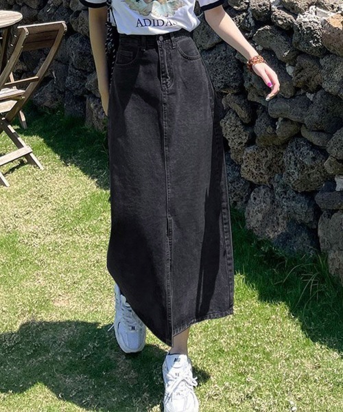 Miniministore(ミニミニストア)の「デニムスカート スリット タイトスカート(デニムスカート・レディース・ブラック/サックスブルー/インディゴブルー・L/S/M/XL)」の2枚目の写真