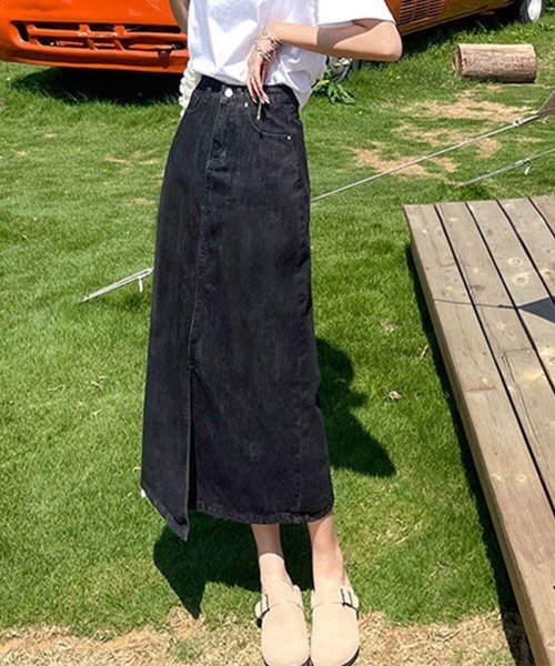 Miniministore(ミニミニストア)の「デニムスカート スリット タイトスカート(デニムスカート・レディース・ブラック/サックスブルー/インディゴブルー・L/S/M/XL)」の8枚目の写真