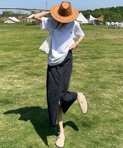 Miniministore(ミニミニストア)の「デニムスカート スリット タイトスカート(デニムスカート・レディース・ブラック/サックスブルー/インディゴブルー・L/S/M/XL)」の9枚目の写真