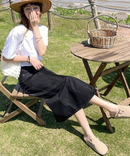 Miniministore(ミニミニストア)の「デニムスカート スリット タイトスカート(デニムスカート・レディース・ブラック/サックスブルー/インディゴブルー・L/S/M/XL)」の10枚目の写真