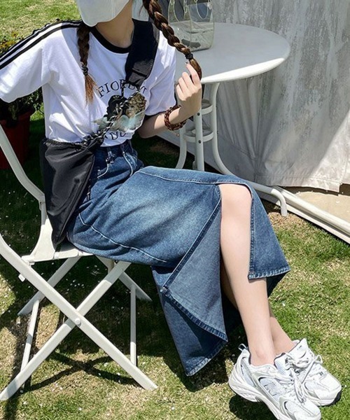 Miniministore(ミニミニストア)の「デニムスカート スリット タイトスカート(デニムスカート・レディース・ブラック/サックスブルー/インディゴブルー・L/S/M/XL)」の13枚目の写真