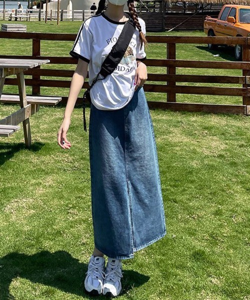 Miniministore(ミニミニストア)の「デニムスカート スリット タイトスカート(デニムスカート・レディース・ブラック/サックスブルー/インディゴブルー・L/S/M/XL)」の14枚目の写真