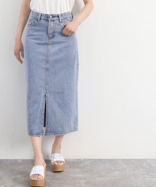 Miniministore(ミニミニストア)の「デニムスカート スリット タイトスカート(デニムスカート・レディース・ブラック/サックスブルー/インディゴブルー・L/S/M/XL)」の15枚目の写真