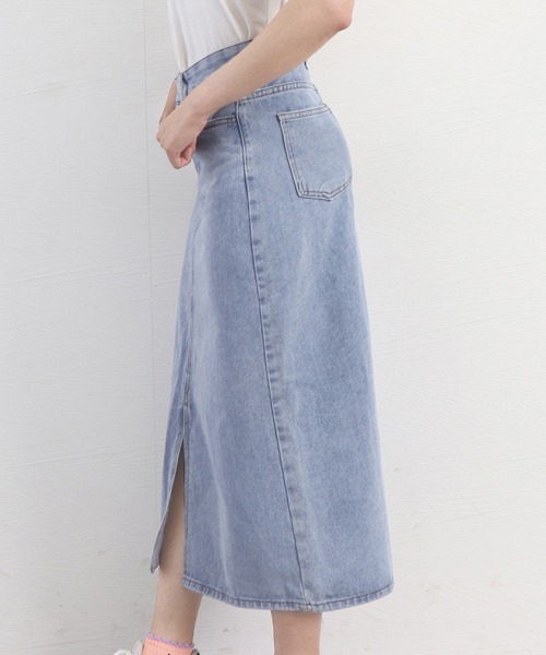 Miniministore(ミニミニストア)の「デニムスカート スリット タイトスカート(デニムスカート・レディース・ブラック/サックスブルー/インディゴブルー・L/S/M/XL)」の16枚目の写真