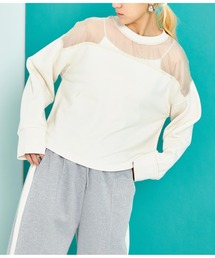 Settimissimo | 裏毛オーガンジ切替スウェット(スウェット)