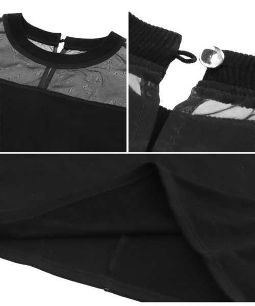 Settimissimo（セッティミッシモ）の「裏毛オーガンジ切替スウェット（スウェット・レディース・ブラック/アイボリー・FREE）」の17枚目の写真