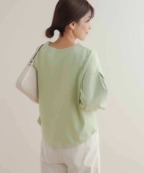 URBAN RESEARCH DOORS（アーバンリサーチドアーズ）の「コットンポンチタックスリーブプルオーバー（Tシャツ/カットソー・レディース・オフホワイト/ブラック/ミント・MEDIUM）」の11枚目の写真