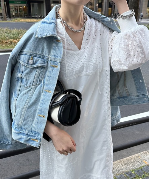 DouDou(ドゥドゥ)の「【リバイバルアイテム】【前後2WAY】レース2WAYワンピース(ワンピース・レディース・オフホワイト/ブラック/ブラウン・FREE)」の7枚目の写真