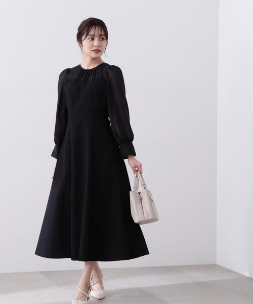 PROPORTION BODY DRESSING（プロポーションボディドレッシング）の「シアー切り替えジャガードワンピース / 1214140316（ワンピース・レディース・ホワイト系その他/ブラック・SMALL/MEDIUM）」の11枚目の写真