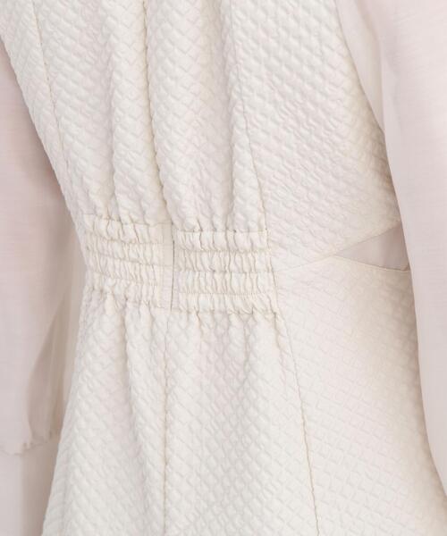 PROPORTION BODY DRESSING（プロポーションボディドレッシング）の「シアー切り替えジャガードワンピース / 1214140316（ワンピース・レディース・ホワイト系その他/ブラック・SMALL/MEDIUM）」の4枚目の写真