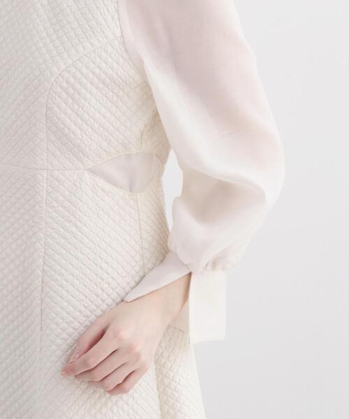 PROPORTION BODY DRESSING（プロポーションボディドレッシング）の「シアー切り替えジャガードワンピース / 1214140316（ワンピース・レディース・ホワイト系その他/ブラック・SMALL/MEDIUM）」の5枚目の写真