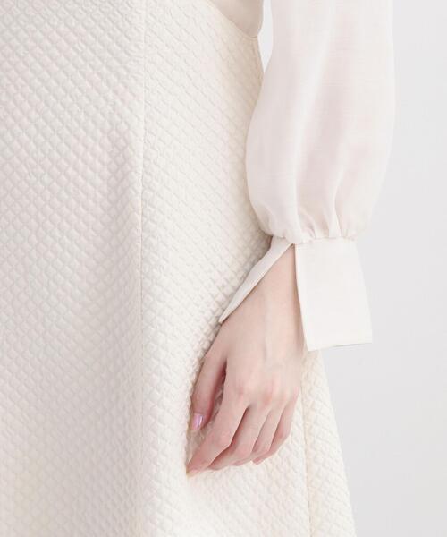 PROPORTION BODY DRESSING（プロポーションボディドレッシング）の「シアー切り替えジャガードワンピース / 1214140316（ワンピース・レディース・ホワイト系その他/ブラック・SMALL/MEDIUM）」の6枚目の写真