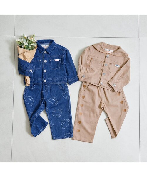 apres les cours（アプレレクール）の「【リンク】tiny bear モチーフ刺繍パンツ（その他パンツ・キッズ・ベージュ/ブルー・80/90/100/110/120）」の4枚目の写真