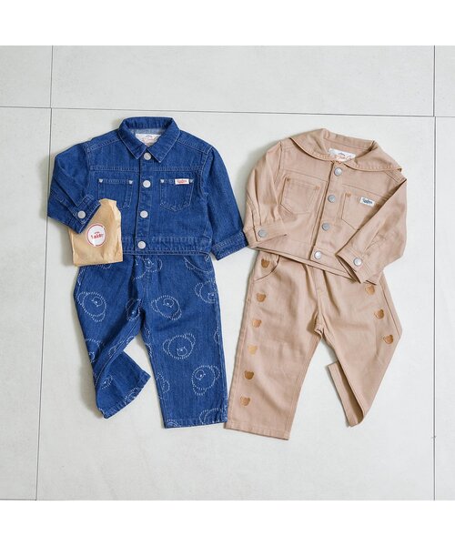 apres les cours（アプレレクール）の「【リンク】tiny bear モチーフ刺繍パンツ（その他パンツ・キッズ・ベージュ/ブルー・80/90/100/110/120）」の5枚目の写真