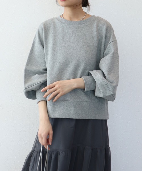 SUGAR ROSE（シュガーローズ）の「【SUGAR　ROSE/シュガーローズ】ボリュームスリーブショートスウェット（Tシャツ/カットソー・レディース・オフホワイト/グレー/ピンク・38）」の3枚目の写真