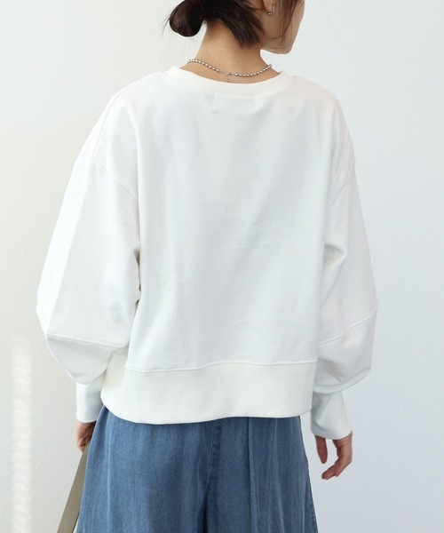 SUGAR ROSE（シュガーローズ）の「【SUGAR　ROSE/シュガーローズ】ボリュームスリーブショートスウェット（Tシャツ/カットソー・レディース・オフホワイト/グレー/ピンク・38）」の18枚目の写真