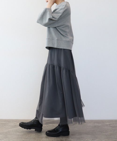 SUGAR ROSE（シュガーローズ）の「【SUGAR　ROSE/シュガーローズ】ボリュームスリーブショートスウェット（Tシャツ/カットソー・レディース・オフホワイト/グレー/ピンク・38）」の13枚目の写真