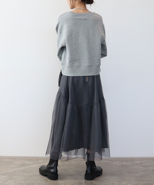 SUGAR ROSE（シュガーローズ）の「【SUGAR　ROSE/シュガーローズ】ボリュームスリーブショートスウェット（Tシャツ/カットソー・レディース・オフホワイト/グレー/ピンク・38）」の14枚目の写真