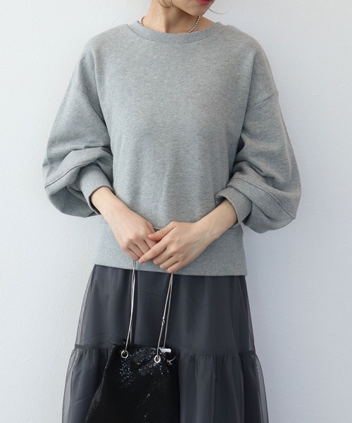 SUGAR ROSE（シュガーローズ）の「【SUGAR　ROSE/シュガーローズ】ボリュームスリーブショートスウェット（Tシャツ/カットソー・レディース・オフホワイト/グレー/ピンク・38）」の10枚目の写真