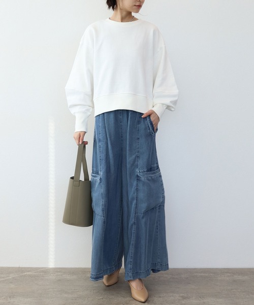 SUGAR ROSE（シュガーローズ）の「【SUGAR　ROSE/シュガーローズ】ボリュームスリーブショートスウェット（Tシャツ/カットソー・レディース・オフホワイト/グレー/ピンク・38）」の15枚目の写真