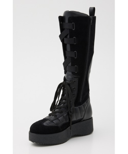 スライSLY ロングブーツ 黒 SLY（スライ）の「LACE UP KNEE BOOTS レースアップ ニーブーツ