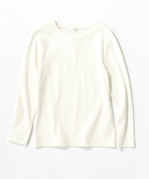 23区(ニジュウサンク)の「【SLOW/一部店舗限定】ミドルフライスジャージー 長袖カットソー(Tシャツ/カットソー・レディース・ライトグレー系1/ブラック系1/グリーン系/ホワイト系・40/38)」の2枚目の写真
