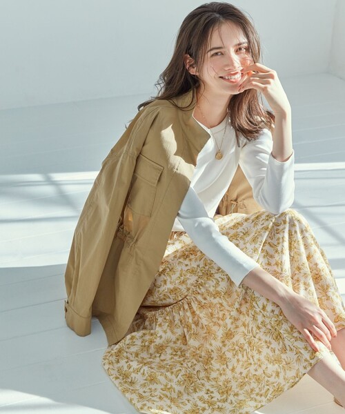 23区(ニジュウサンク)の「【SLOW/一部店舗限定】ミドルフライスジャージー 長袖カットソー(Tシャツ/カットソー・レディース・ライトグレー系1/ブラック系1/グリーン系/ホワイト系・40/38)」の5枚目の写真
