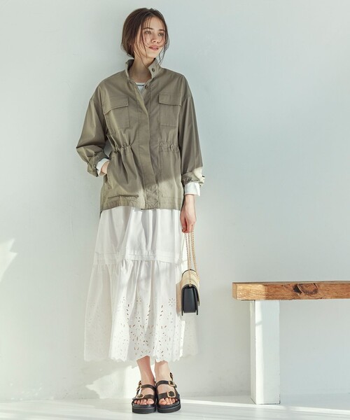 23区(ニジュウサンク)の「【SLOW/一部店舗限定】ミドルフライスジャージー 長袖カットソー(Tシャツ/カットソー・レディース・ライトグレー系1/ブラック系1/グリーン系/ホワイト系・40/38)」の7枚目の写真