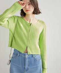 ROPE' PICNIC | フロントジップショート丈メランジニットプルオーバー(ニット/セーター)