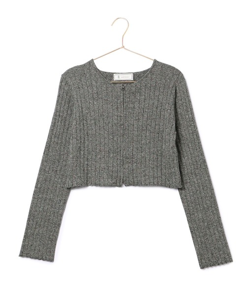 ROPE' PICNIC（ロペピクニック）の「フロントジップショート丈メランジニットプルオーバー（ニット/セーター・レディース・ブラック系その他/ライトグリーン/ブラウン・38）」の17枚目の写真