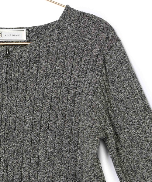 ROPE' PICNIC（ロペピクニック）の「フロントジップショート丈メランジニットプルオーバー（ニット/セーター・レディース・ブラック系その他/ライトグリーン/ブラウン・38）」の14枚目の写真