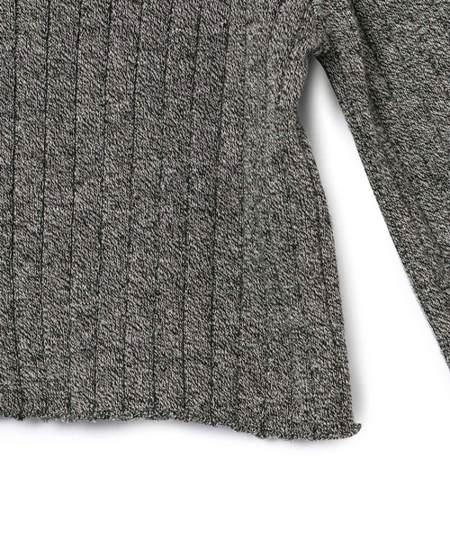 ROPE' PICNIC（ロペピクニック）の「フロントジップショート丈メランジニットプルオーバー（ニット/セーター・レディース・ブラック系その他/ライトグリーン/ブラウン・38）」の7枚目の写真