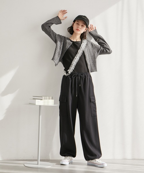 ROPE' PICNIC（ロペピクニック）の「フロントジップショート丈メランジニットプルオーバー（ニット/セーター・レディース・ブラック系その他/ライトグリーン/ブラウン・38）」の19枚目の写真