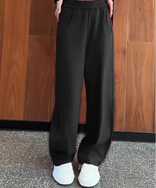 AMELY(エミリー)の「裏起毛ワイドパンツ(スウェットパンツ・レディース・グレー/ブラック/ブラウン・M/S/L)」の6枚目の写真