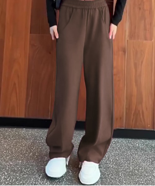 AMELY(エミリー)の「裏起毛ワイドパンツ(スウェットパンツ・レディース・グレー/ブラック/ブラウン・M/S/L)」の11枚目の写真