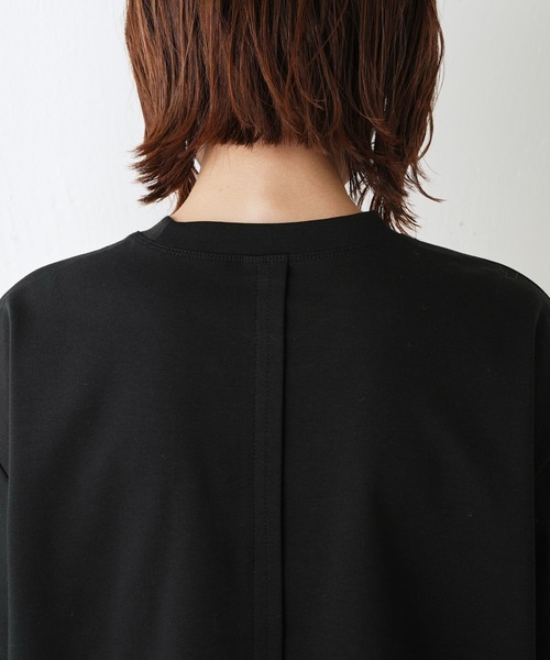 COLLAGE GALLARDAGALANTE(コラージュガリャルダガランテ)の「裾切替半袖Tシャツ(Tシャツ/カットソー・レディース・オフホワイト/ブラック/サックスブルー/ピンク/ネイビー/オレンジ/ライトグレー・FREE)」の8枚目の写真