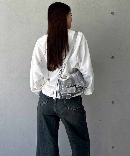 ENVYM（アンビー）の「ナイロンポケットミニバッグ（ショルダーバッグ・レディース・ブラック/シルバー・FREE）」の6枚目の写真