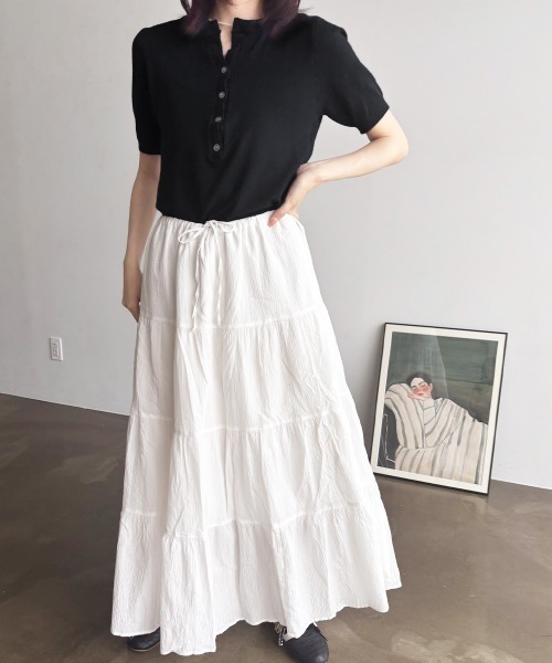 Miniministore(ミニミニストア)の「サマーニット Vネックニットトップス韓国 夏服(ニット/セーター・レディース・ネイビー/モカ/グレー/アイボリー/ピンク/ブラック・FREE)」の8枚目の写真