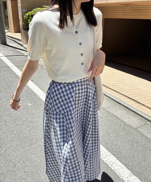 Miniministore(ミニミニストア)の「サマーニット Vネックニットトップス韓国 夏服(ニット/セーター・レディース・ネイビー/モカ/グレー/アイボリー/ピンク/ブラック・FREE)」の11枚目の写真