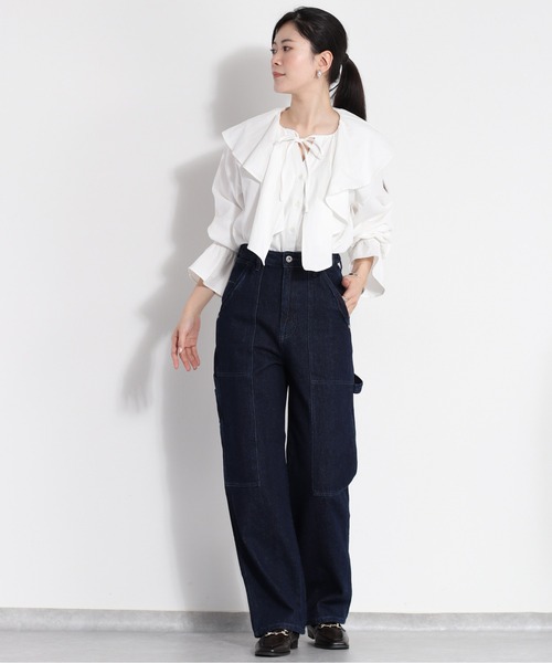 cepo(セポ)の「スキッパーラッフルブラウス(シャツ/ブラウス・レディース・ミント/オフホワイト/ブラック・M)」の12枚目の写真