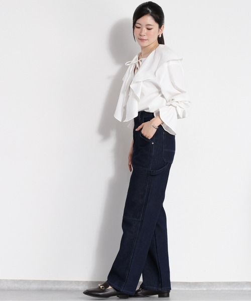 cepo(セポ)の「スキッパーラッフルブラウス(シャツ/ブラウス・レディース・ミント/オフホワイト/ブラック・M)」の14枚目の写真