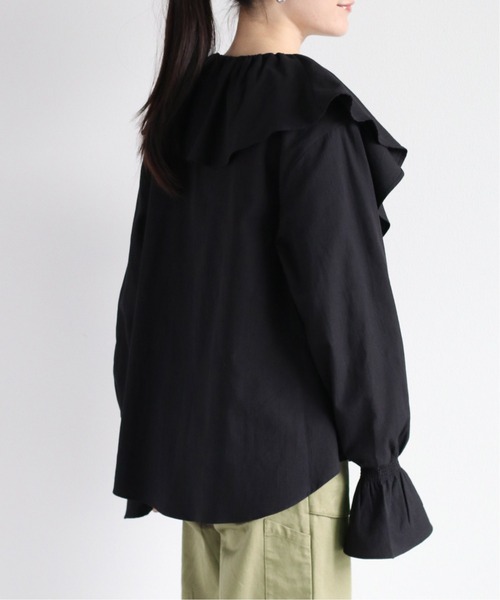 cepo(セポ)の「スキッパーラッフルブラウス(シャツ/ブラウス・レディース・ミント/オフホワイト/ブラック・M)」の17枚目の写真