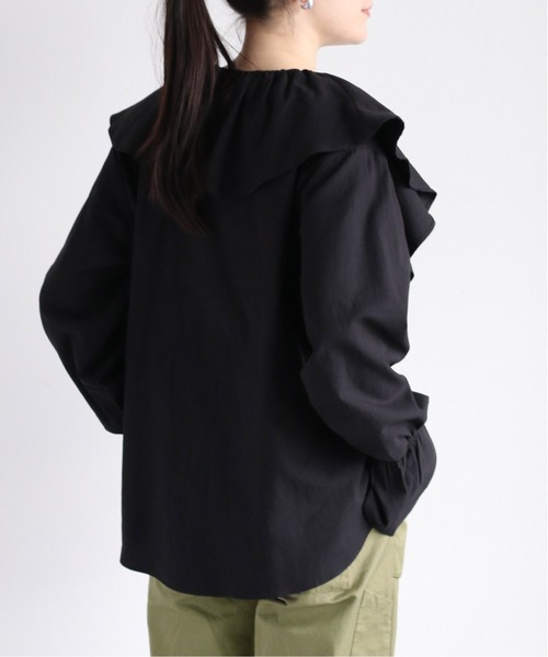 cepo(セポ)の「スキッパーラッフルブラウス(シャツ/ブラウス・レディース・ミント/オフホワイト/ブラック・M)」の18枚目の写真