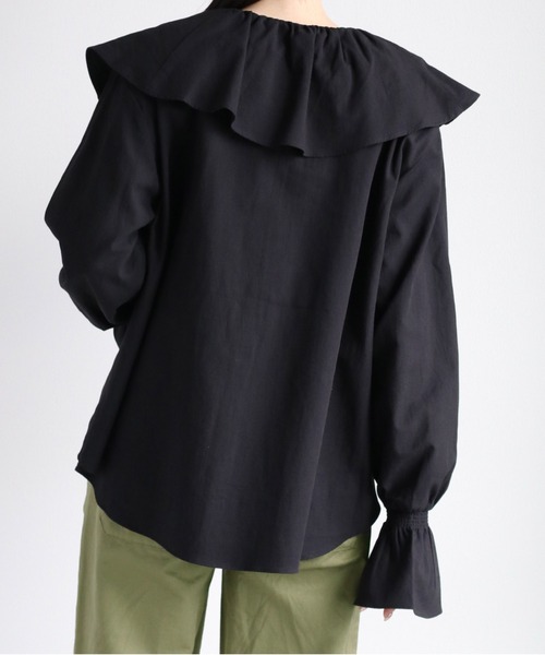 cepo(セポ)の「スキッパーラッフルブラウス(シャツ/ブラウス・レディース・ミント/オフホワイト/ブラック・M)」の19枚目の写真