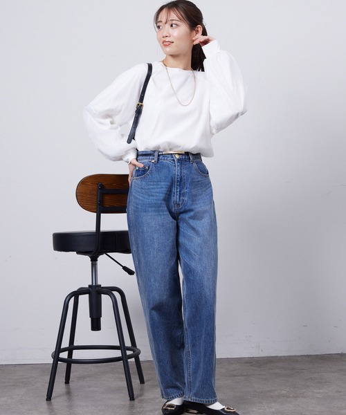 Chez toi(シェトワ)の「オーガンジーレイヤードプルオーバー(Tシャツ/カットソー・レディース・アイボリー/ブラック/グレイッシュベージュ/オレンジ・FREE)」の14枚目の写真