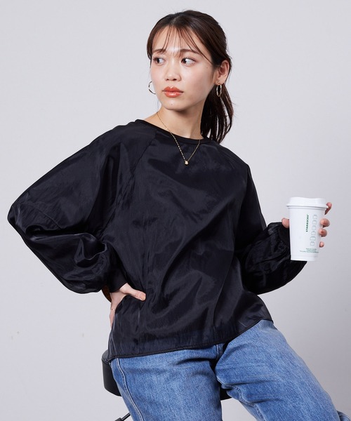 Chez toi(シェトワ)の「オーガンジーレイヤードプルオーバー(Tシャツ/カットソー・レディース・アイボリー/ブラック/グレイッシュベージュ/オレンジ・FREE)」の18枚目の写真
