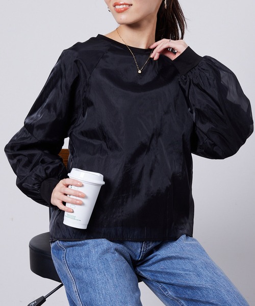 Chez toi(シェトワ)の「オーガンジーレイヤードプルオーバー(Tシャツ/カットソー・レディース・アイボリー/ブラック/グレイッシュベージュ/オレンジ・FREE)」の19枚目の写真