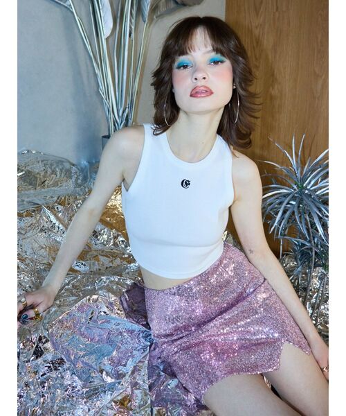 EVRIS（エヴリス）の「スパンコールミニスカート（スカート・レディース・シルバー/ピンク・MEDIUM/SMALL）」の9枚目の写真