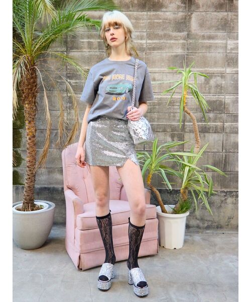 EVRIS（エヴリス）の「スパンコールミニスカート（スカート・レディース・シルバー/ピンク・MEDIUM/SMALL）」の14枚目の写真